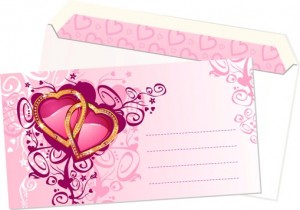 шаблон любовного письма, конверт и любовное письмо растровый клипарт