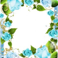 Голубые розы – рамочка для фото