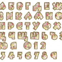 Русский шрифт – буквы в цветочках