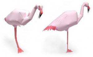 бумажные модели, поделки из бумаги скачать бесплатно, бумажные модели своими руками, модель бумажная розовый фламинго